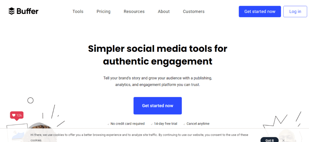 buffer, social media marketing tool for generating leads for small business