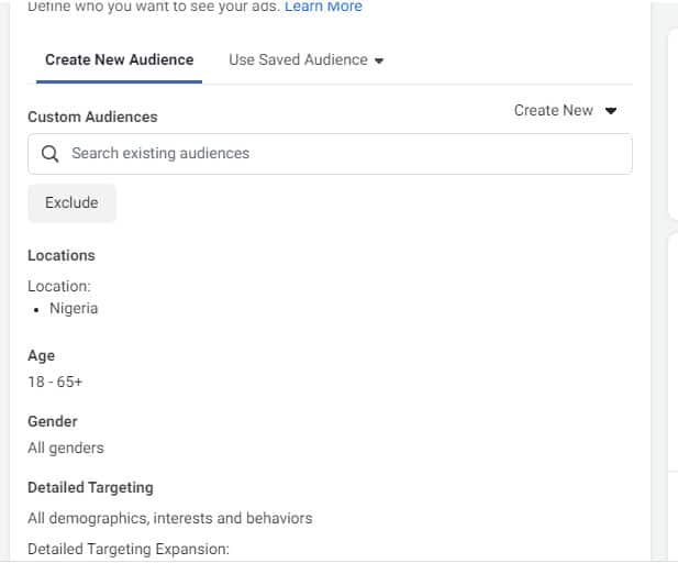 custom audience for Facebook retargeting ads