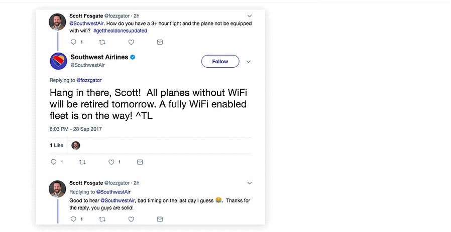 Southwest airlines social media communication