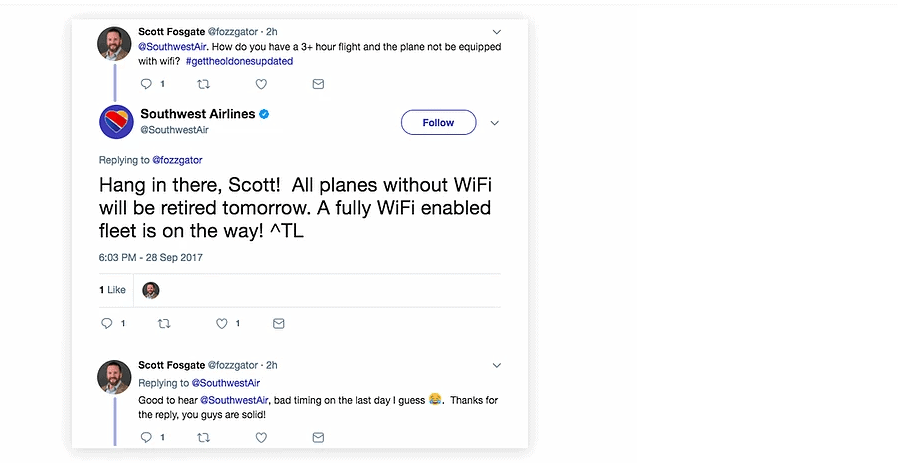 Southwest airlines social media communication for generating reviews
